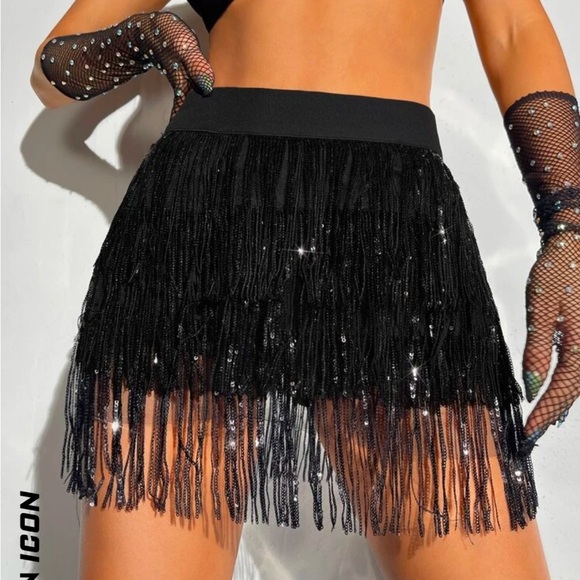Pink Fringe Skirt - Picture 1 of 6